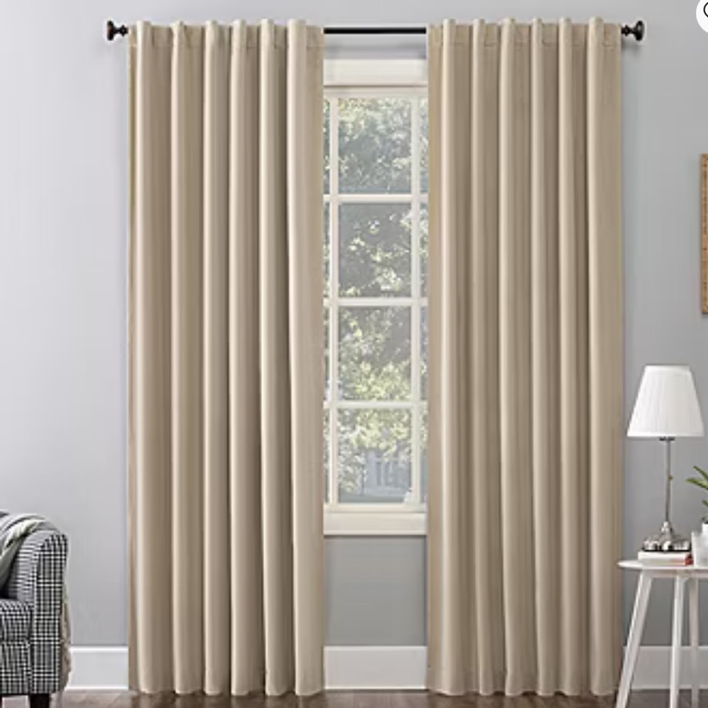 Luxury Gold Curtains Long Grommet Top 3 Pc Set JCPenney Royal Velvet Beige Gold